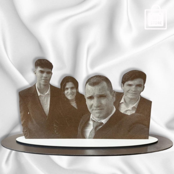 Placa decorativa personalizada com foto gravação a preto e branco