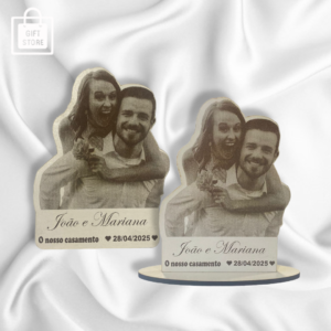 Lembrança Personalizada de Casamento com Foto gravação preto e branco