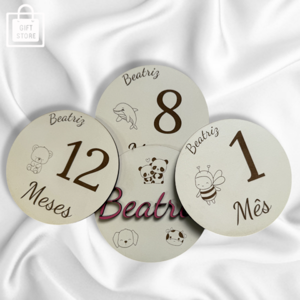 ✨ Discos Milestones Personalizados (em branco) – Acompanhe os Meses do Seu Bebé✨