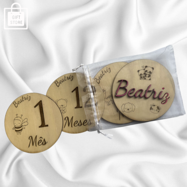 ✨ Discos Milestones Personalizados (em castanho) – Acompanhe os Meses do Seu Bebé✨ - Image 2
