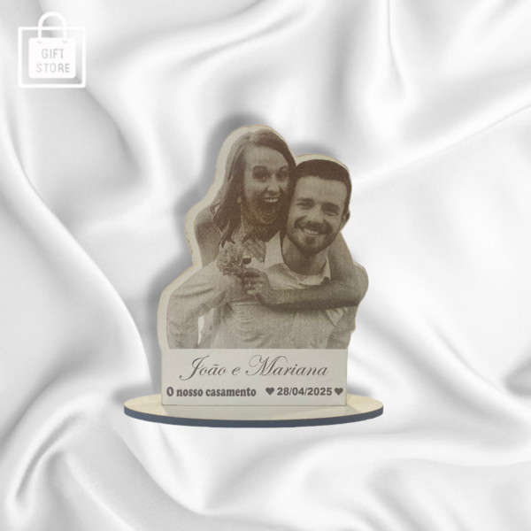 Lembrança Personalizada de Casamento com Foto gravação preto e branco - Image 2