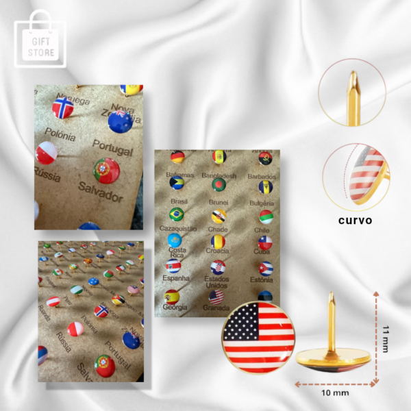 Conjunto de 195 Pins com Bandeiras dos Países – Marca as Tuas Viagens! 📍🌍 - Image 2