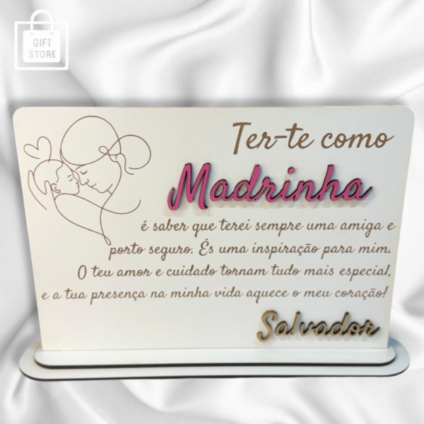 Placa de Agradecimento aos Padrinhos/Madrinha – Personalizada